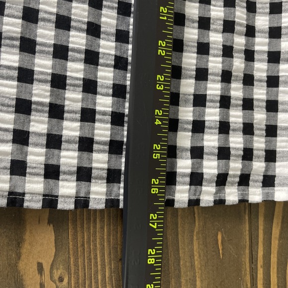 Ali Miles Mixed Print Gingham Seersucker Button Front Top Womens 1X Lagenlook - Picture 8 of 8
